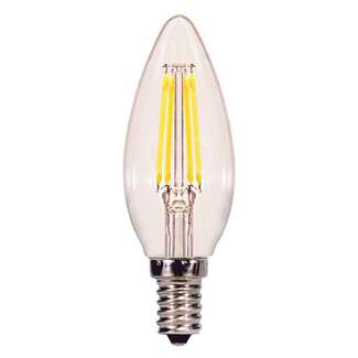 4.5 Watt - Candelabra Base 2700K - B11 Filament LED 80 CRI - Clear - Dimmable 2 Pack Satco Lighting