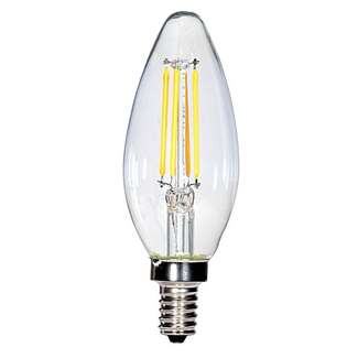 4 Watt - Candelabra Base 2700K - B11 Filament LED 80 CRI - Clear - Dimmable Satco Lighting