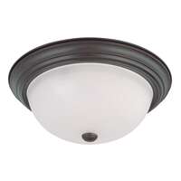 15&quot; - 3 Light - 60W Max Mahogany Bronze Finish Frosted White Glass Nuvo Lighting