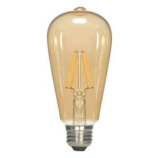 6.5 Watt - Medium Base 2000K - ST19 Filament LED 80 CRI - Dimmable Transparent Amber Satco Lighting
