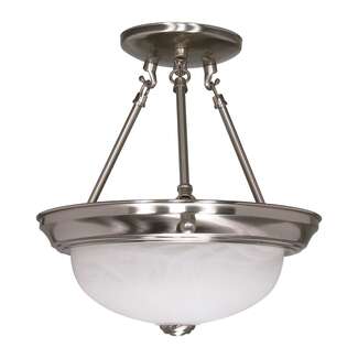 11&quot; - 2 Light - 60W Max Brushed Nickel Finish Alabaster Glass Nuvo Lighting