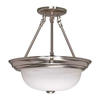 13&quot; - 2 Light - 60W Max Brushed Nickel Finish Alabaster Glass Nuvo Lighting