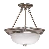 15&quot; - 3 Light - 60W Max Brushed Nickel Finish Alabaster Glass Nuvo Lighting