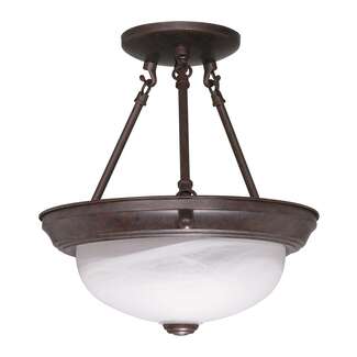 11&quot; - 2 Light - 60W Max Old Bronze Finish Alabaster Glass Nuvo Lighting