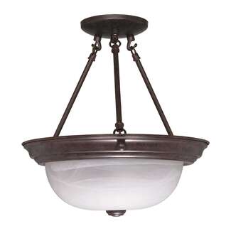 13&quot; - 2 Light - 60W Max Old Bronze Finish Alabaster Glass Nuvo Lighting