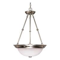 15&quot; - 3 Light - 60W Max Brushed Nickel Finish Alabaster Glass Nuvo Lighting