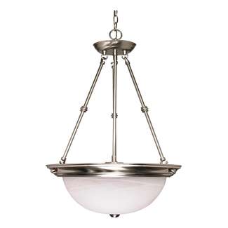 20&quot; - 3 Light - 60W Max Brushed Nickel Finish Alabaster Glass Nuvo Lighting