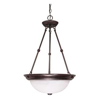 15&quot; - 3 Light - 60W Max Old Bronze Finish Alabaster Glass Nuvo Lighting