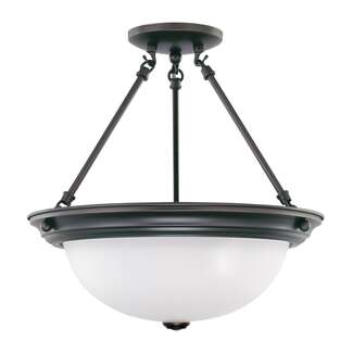 15&quot; - 3 Light - 60W Max Mahogany Bronze Finish Frosted Glass Nuvo Lighting