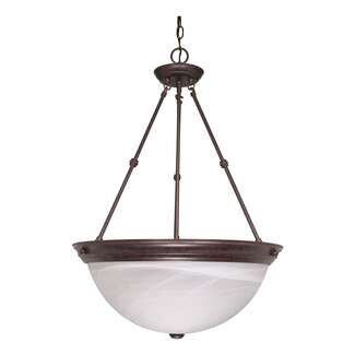 20&quot; - 3 Light - 60W Max Old Bronze Finish Alabaster Glass Nuvo Lighting