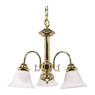 20&quot; - 3 Light - 60W Max Polished Brass Finish Alabaster Glass Nuvo Lighting