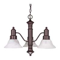 22.5&quot; - 3 Light - 60W Max Old Bronze Finish Alabaster Glass Nuvo Lighting