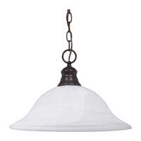 16&quot; - 1 Light - 100W Max Old Bronze Finish Alabaster Glass Nuvo Lighting