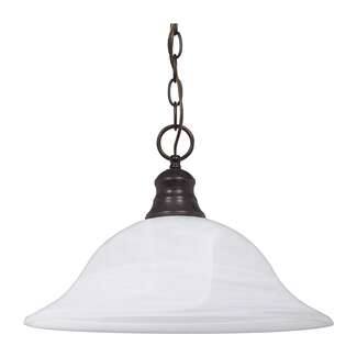 16&quot; - 1 Light - 100W Max Old Bronze Finish Alabaster Glass Nuvo Lighting