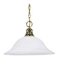 16&quot; - 1 Light - 100W Max Polished Brass Finish Alabaster Glass Nuvo Lighting