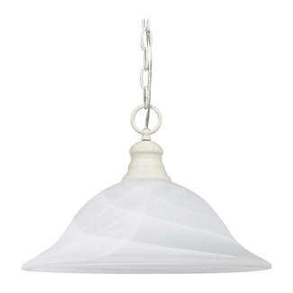16&quot; - 1 Light - 100W Max Textured White Finish Alabaster Glass Nuvo Lighting