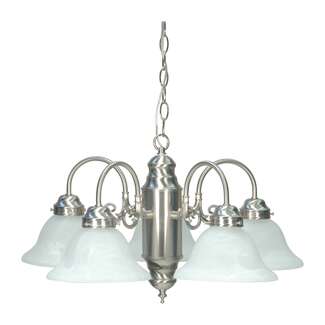 23&quot; - 5 Light - 60W Max Brushed Nickel Finish Alabaster Glass Nuvo Lighting