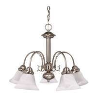 24&quot; - 5 Light - 60W Max Brushed Nickel Finish Alabaster Glass Nuvo Lighting