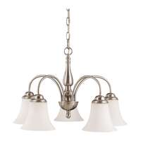 22&quot; - 5 Light - 60W Max Convertible Arms - Up/Down Brushed Nickel Finish Satin White Glass Nuvo Lighting