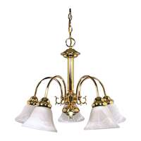 24&quot; - 5 Light - 60W Max Polished Brass Finish Alabaster Glass Nuvo Lighting