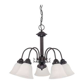24&quot; - 5 Light - 60W Max Mahogany Bronze Finish Frosted Glass Nuvo Lighting
