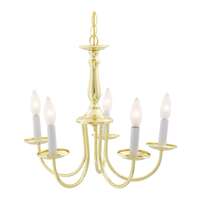18&quot; - 5 Light - 60W Max Polished Brass Finish With Candlesticks Nuvo Lighting