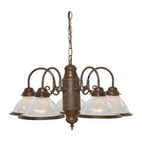 22&quot; - 5 Light - 60W Max Old Bronze Finish Clear Ribbed Glass Nuvo Lighting