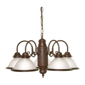 22&quot; - 5 Light - 60W Max Old Bronze Finish Frosted Ribbed Glass Nuvo Lighting