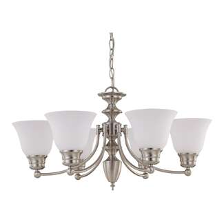 26&quot; - 6 Light - 60W Max Brushed Nickel Finish Frosted Glass Nuvo Lighting