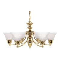 26&quot; - 6 Light - 60W Max Polished Brass Finish Alabaster Glass Nuvo Lighting