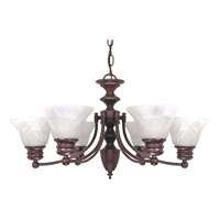 26&quot; - 6 Light - 60W Max Old Bronze Finish Alabaster Glass Nuvo Lighting