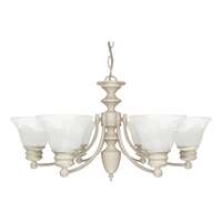 26&quot; - 6 Light - 60W Max Textured White Finish Alabaster Glass Nuvo Lighting