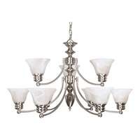 32&quot; - 9 Light - 60W Max Brushed Nickel Finish Alabaster Glass Nuvo Lighting