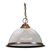 15&quot; - 1 Light - 100W Max Old Bronze Finish Clear Prismatic Glass Satco Lighting