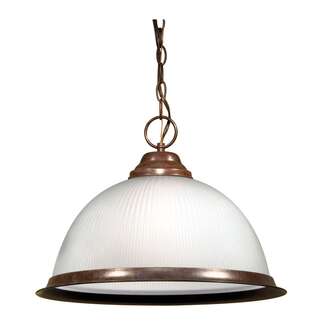 15&quot; - 1 Light - 100W Max Old Bronze Finish Frosted Prismatic Glass Satco Lighting