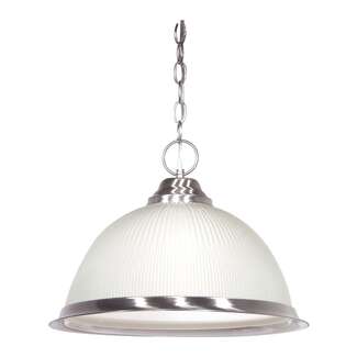 15&quot; - 1 Light - 100W Max Brushed Nickel Finish Frosted Prismatic Glass Satco Lighting