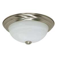 11&quot; - 2 Light - 60W Max Brushed Nickel Finish Alabaster Glass Nuvo Lighting