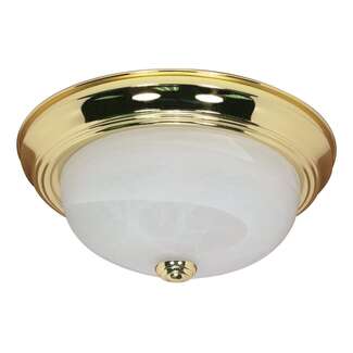 11&quot; - 2 Light - 60W Max Polished Brass Finish Alabaster Glass Nuvo Lighting