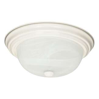 11&quot; - 2 Light - 60W Max Textured White Finish Alabaster Glass Nuvo Lighting