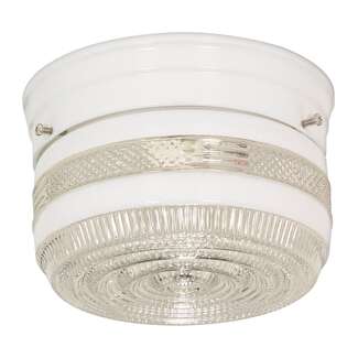 6&quot; - 2 Light - 60W Max White Finish Crystal &amp;amp; White Glass Nuvo Lighting