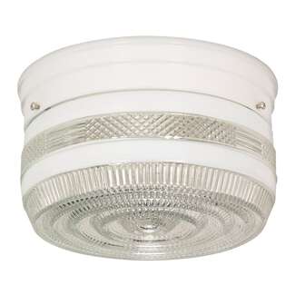 8&quot; - 2 Light - 60W Max White Finish Crystal &amp;amp; White Glass Nuvo Lighting