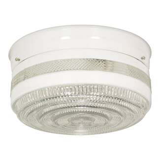 10&quot; - 2 Light - 60W Max White Finish Crystal &amp;amp; White Glass Nuvo Lighting