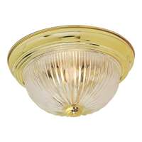 11&quot; - 2 Light - 60W Max Polished Brass Finish Clear Ribbed Glass Nuvo Lighting