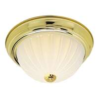 11&quot; - 2 Light - 60W Max Polished Brass Finish Frosted Melon Glass Nuvo Lighting