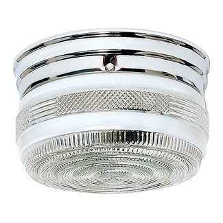 8&quot; - 2 Light - 60W Max Polished Chrome Finish Crystal &amp;amp; White Glass Nuvo Lighting