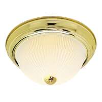 11&quot; - 2 Light - 60W Max Polished Brass Finish Frosted Ribbed Glass Nuvo Lighting
