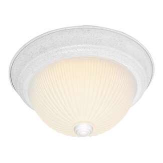 11&quot; - 2 Light - 60W Max Textured White Finish Frosted Ribbed Glass Nuvo Lighting