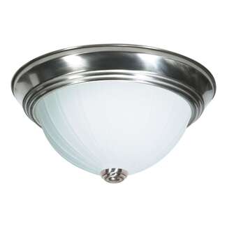 11&quot; - 2 Light - 60W Max Brushed Nickel Finish Frosted Melon Glass Nuvo Lighting