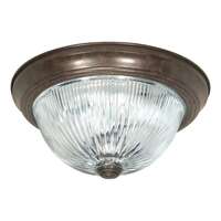 11&quot; - 2 Light - 60W Max Old Bronze Finish Clear Ribbed Glass Nuvo Lighting