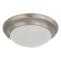 12&quot; - 1 Light - 60W Max Twist &amp;amp; Lock Brushed Nickel Finish Frosted Glass Nuvo Lighting